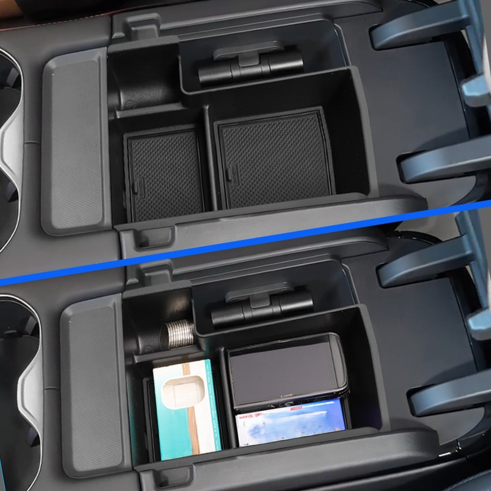 Engineering And Interior Design - Car Interior Organizer Black Armrest Storage