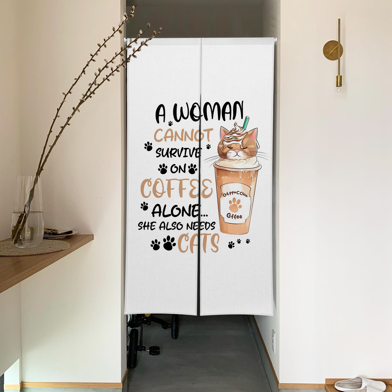 Cute Cat Noren Door Curtain Fu - مراجعة Interior Design Youtube وسعره