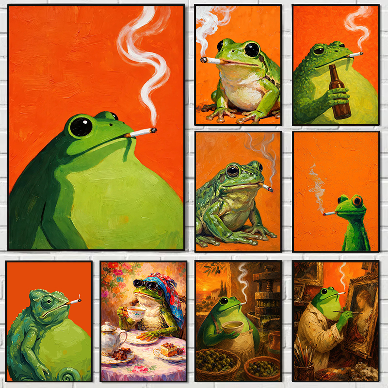 Retro Abstract Smoking Frog Ca - مراجعة Interior Design Youtube وسعره