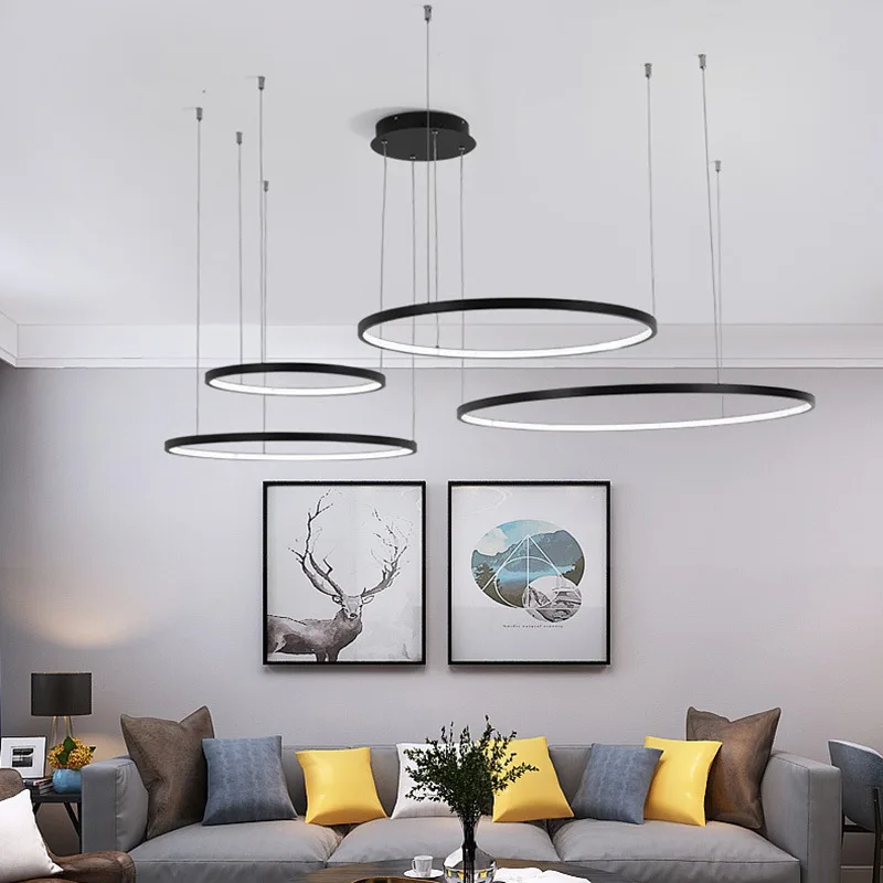 Modern Circle Rings LED Chande - مراجعة Engineering And Interior Design وسعره